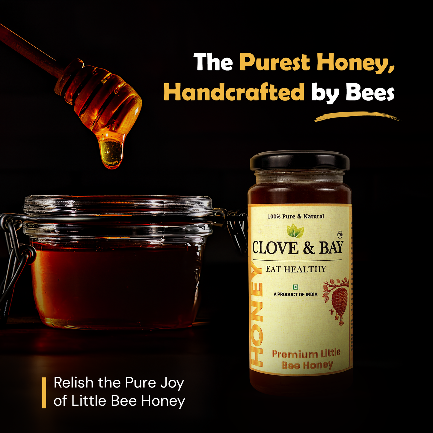 Premium little bee honey made from stingless bee honey at Clove and Bay Honey